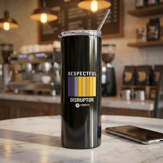 Respectful Disruptor 20oz Stainless Tumbler — Insulated Travel Cup with Eco Straw